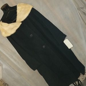 Vintage Sycamore black lined coat size 16